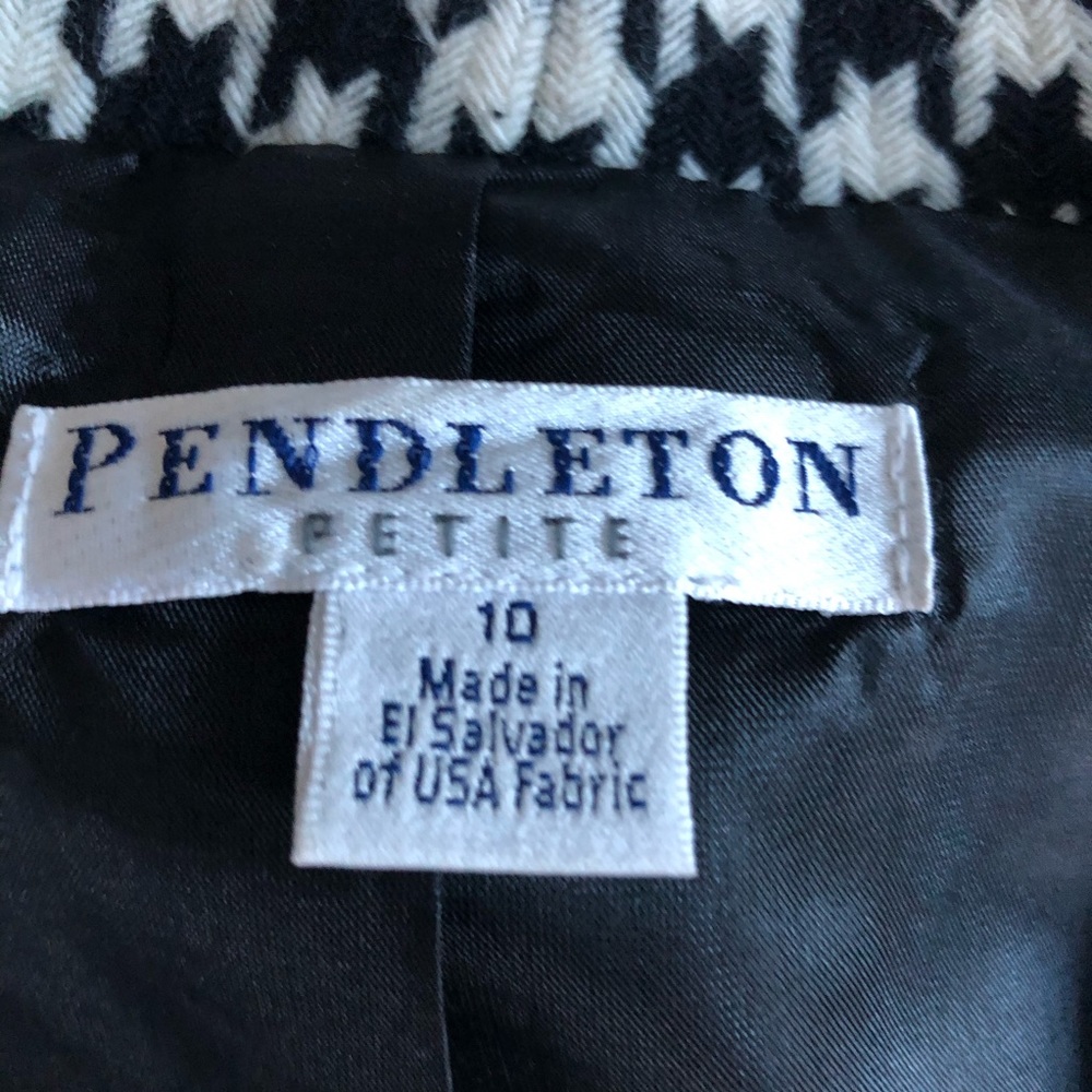 Pendleton Houndstooth Blackwhite Jacket Petite 10 - image 5
